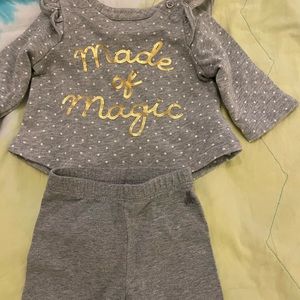 Baby girl sweatshirt and gray tights